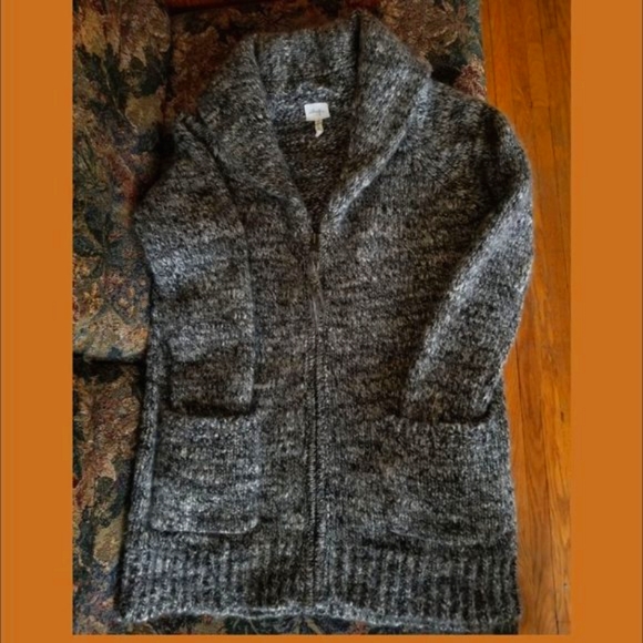 Warm, unisex S, M, L, zip jacket/sweater vintage, alpaca wool, Wilfred Free grey - Picture 5 of 8